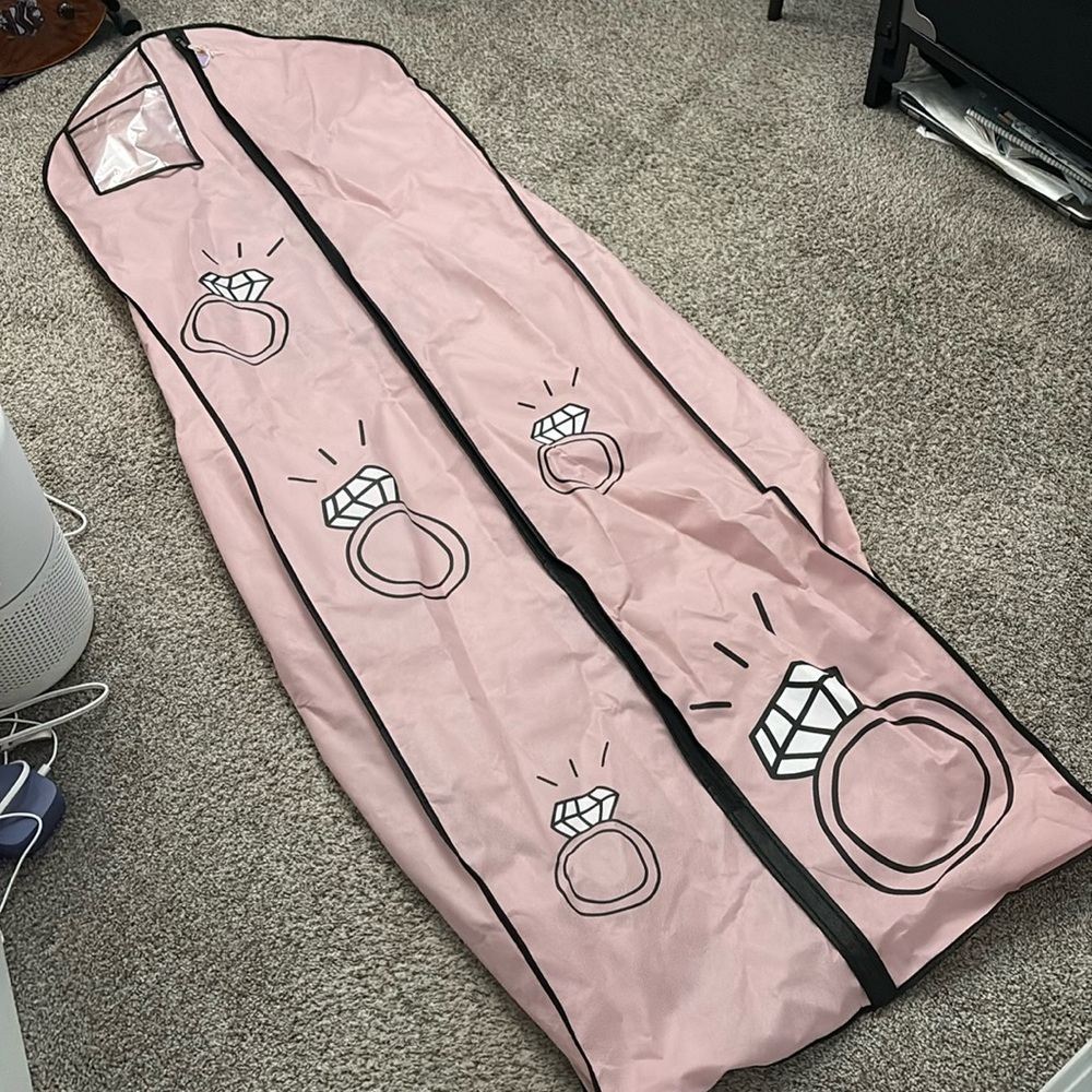 Pink Here comes the Bride Wedding Dress Bag